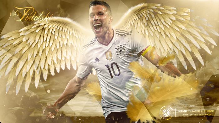Lukas Podolski: Germany's Golden Angel Celebration