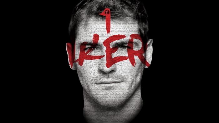 Iker Casillas '1 IKER' red text portrait