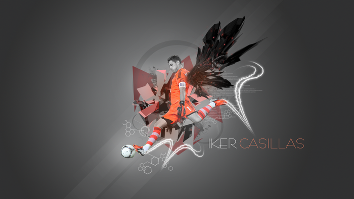 Iker Casillas: Dynamic soccer art with abstract wings