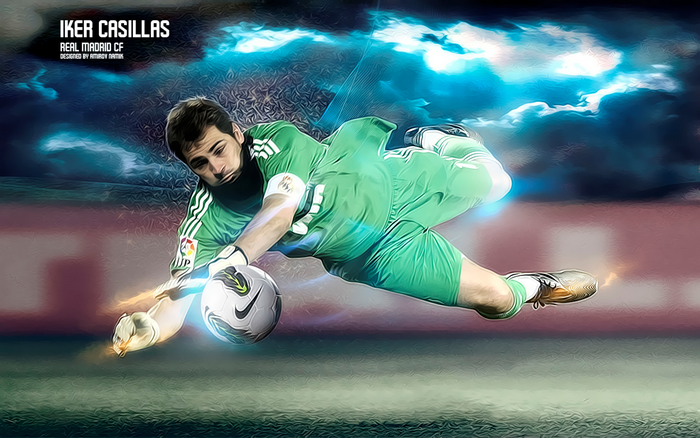 Iker Casillas Real Madrid C.F. Goalkeeper Diving Save