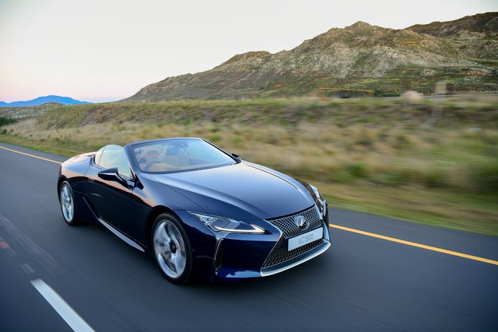 Lexus LC 500 Cabriolet Luxury Car on Mountain Road