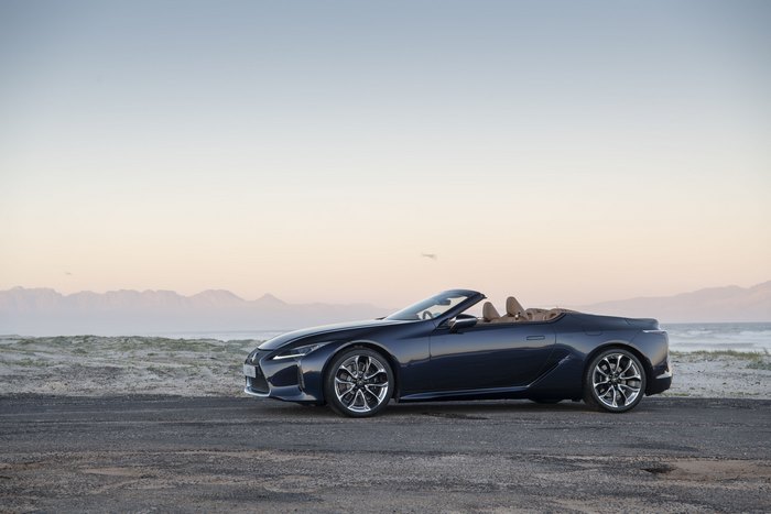 Lexus LC 500 Cabriolet parked by the beach