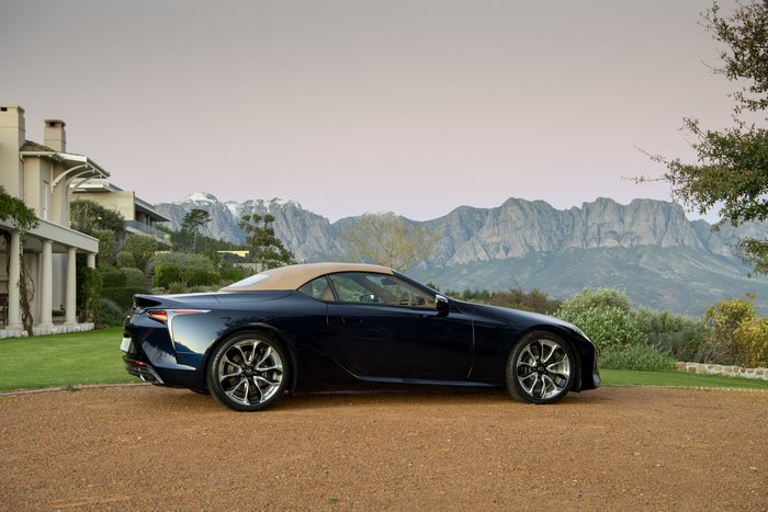 Lexus LC 500 Cabriolet at a beautiful mountain estate