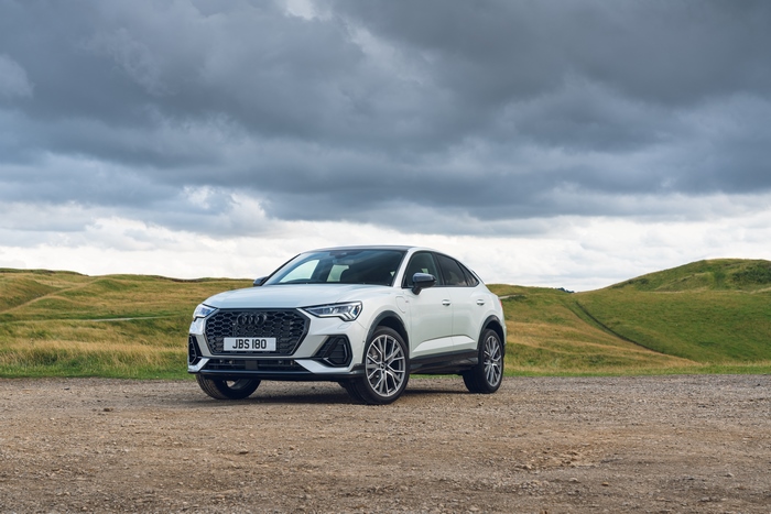 Audi Q3 Sportback SUV in a hilly landscape
