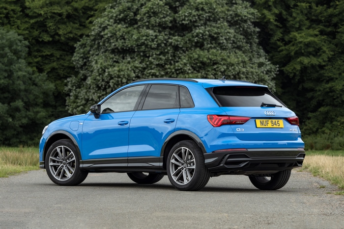 Blue Audi Q3 45 TFSI e S line Luxury SUV