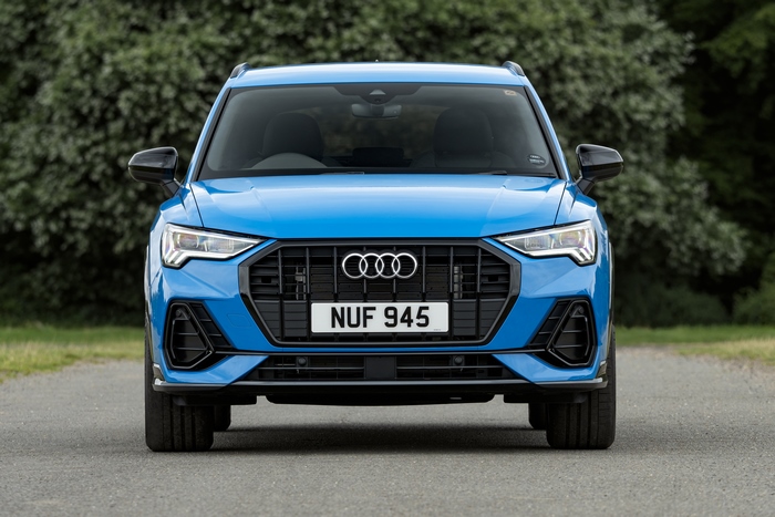 Blue Audi Q3 45 TFSI e S line SUV