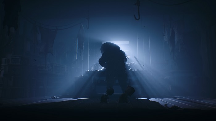 Little Nightmares II: Silhouetted Figure in Eerie Room