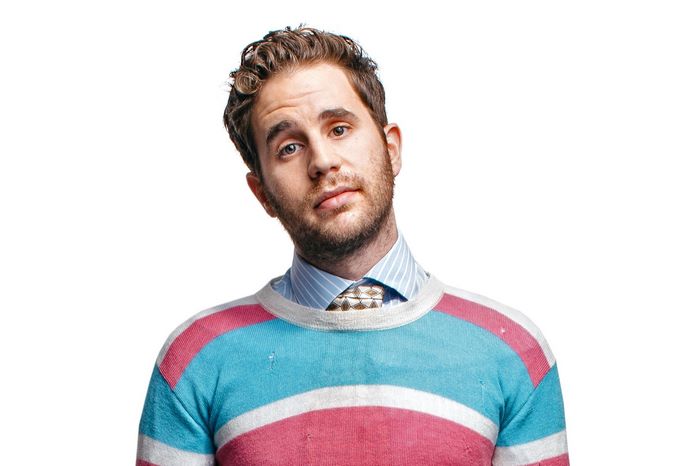 Ben Platt in colorful striped sweater