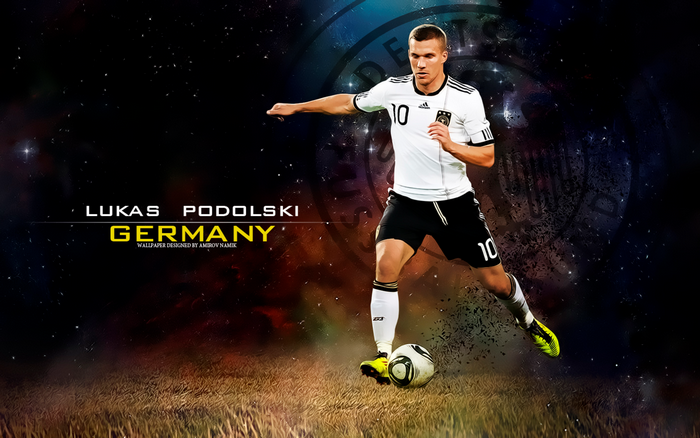 Lukas Podolski playing for Germany National Football Team