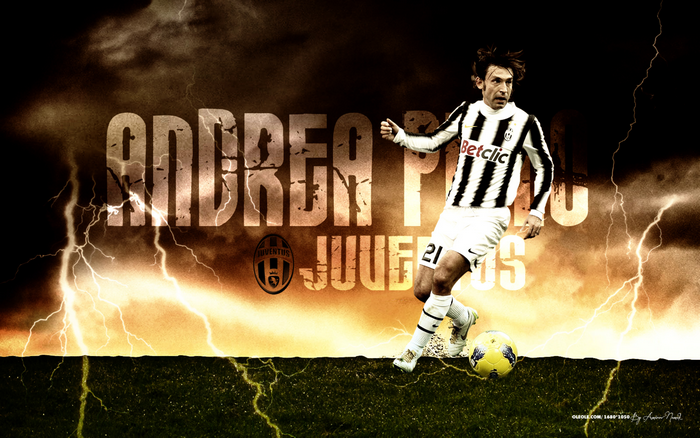 Andrea Pirlo Juventus F.C. Lightning Football Action