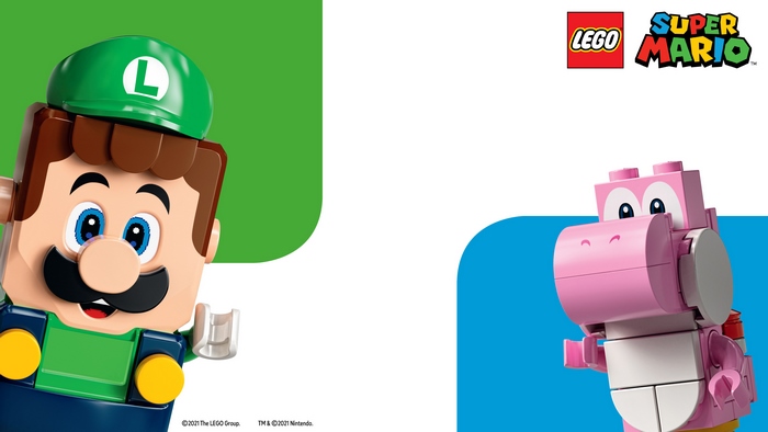 Lego Super Mario Luigi and Pink Yoshi