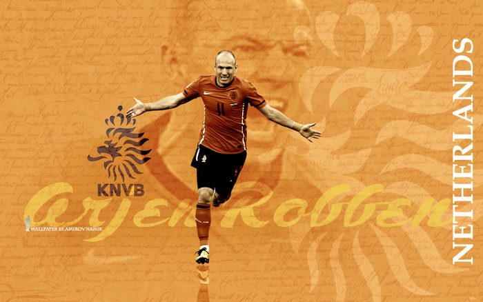 Arjen Robben Netherlands National Football Team Celebration