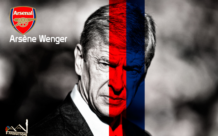 Arsène Wenger: Arsenal and French flag split portrait