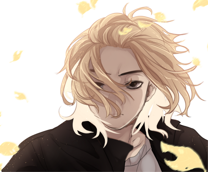 Mikey Manjiro Sano with golden leaves