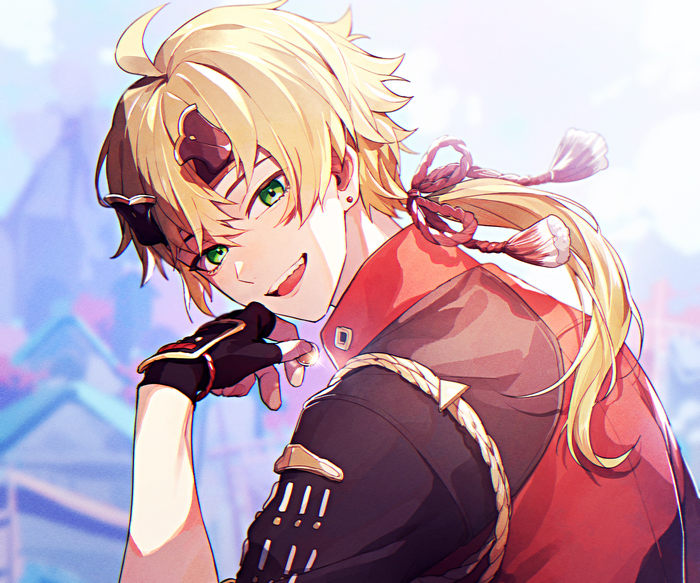 Thoma (Genshin Impact) smiling