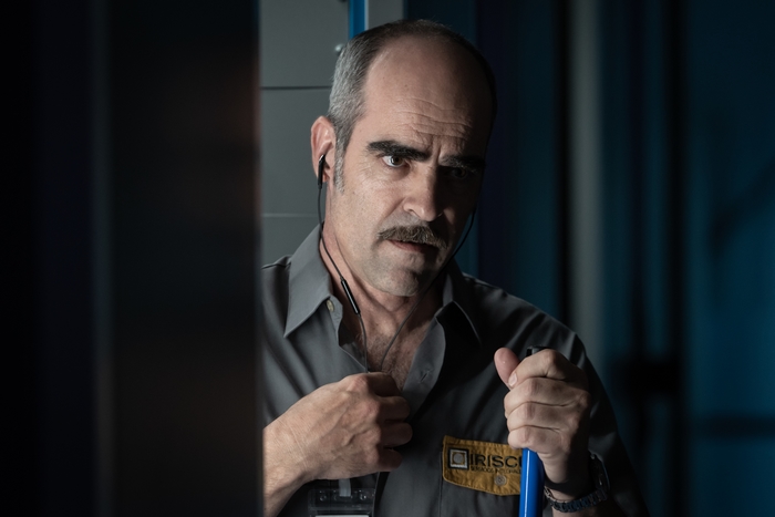 Luis Tosar looking suspicious in The Vault