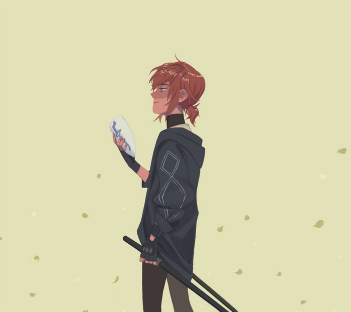 Arthur Leywin holding mask and katanas in The Beginning After The End