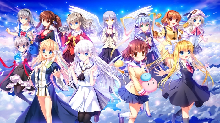Key Visual Novel Heroines Crossover in the Sky