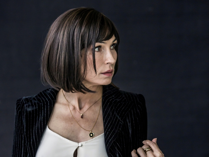 Famke Janssen in The Vault with bob haircut