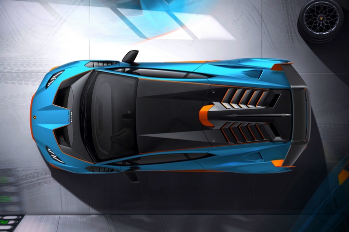 Lamborghini Huracán STO Blue and Orange Supercar 8K
