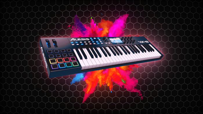 Alesis VX49 Keyboard with Colorful Powder Explosion