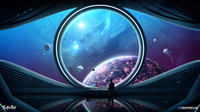 Sci Fi Planet View Through Futuristic Portal