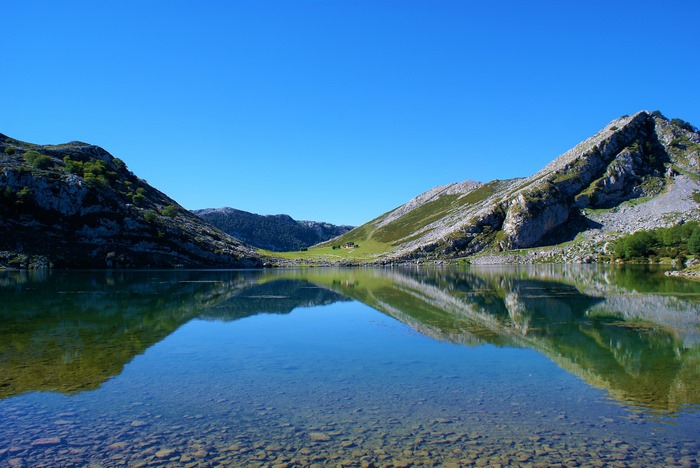 Clear Lake Reflection in Covadonga, Asturias, Spain