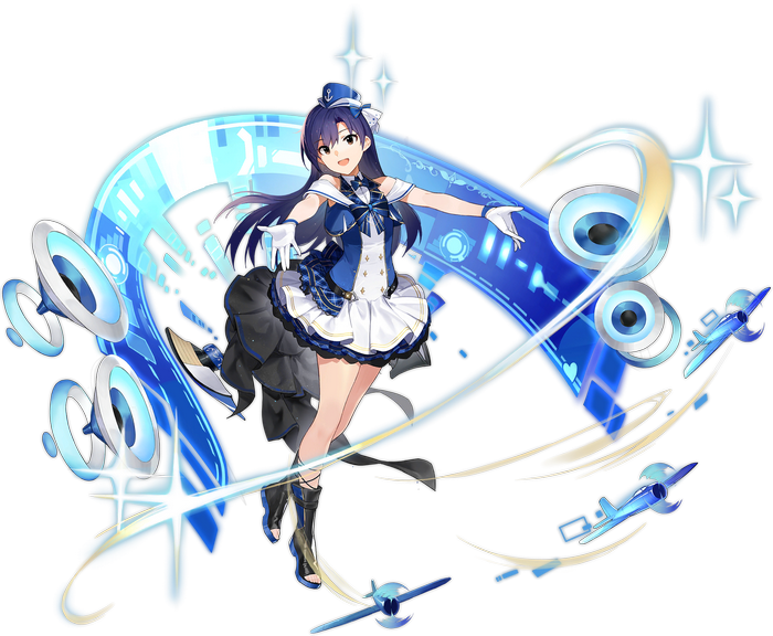 The IDOLM@STER Chihaya Kisaragi with blue digital aura