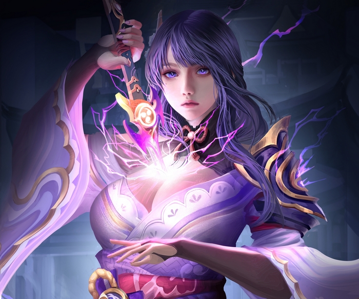 Raiden Shogun unleashing electro power