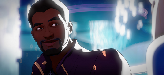 T'Challa smiling in Marvel's What If...?