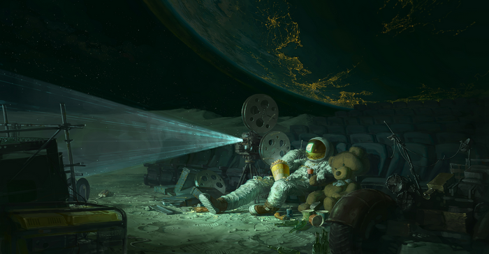 Astronaut's moon movie night: Live and Love