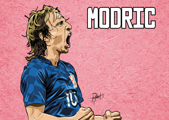 Luka Modrić Croatian Soccer Player Celebration Art