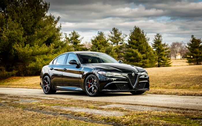 Black Alfa Romeo Giulia Quadrifoglio Sport Car