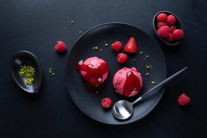 Raspberry Ice Cream Still Life
