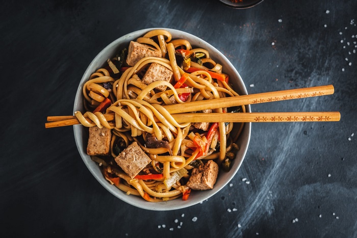 Asian Noodles with Chopsticks