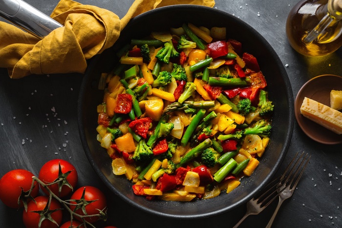 Vibrant Roasted Vegetables Still Life Meal