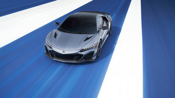 Acura NSX Type S Supercar on dynamic blue track