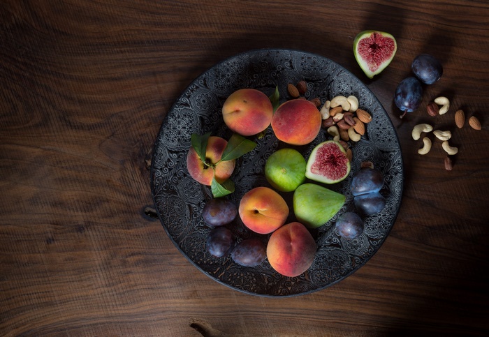 Still Life with Peaches, Figs, Plums, and Nuts
