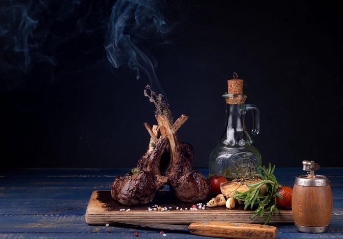 Smoked Lamb Chops with Rosemary and Garlic