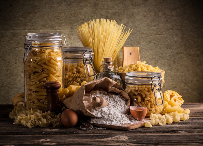 Pasta Still Life with Cooking Ingredients