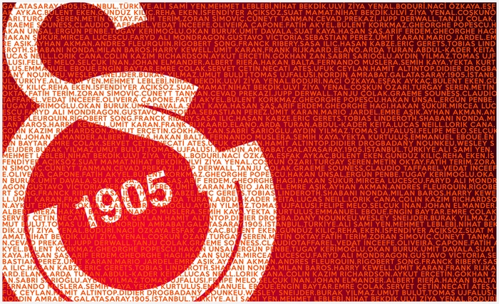 Galatasaray S.K. 1905 Logo Text Mosaic