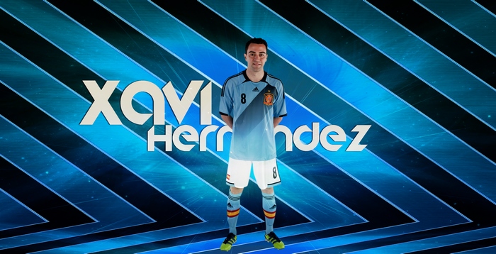 Xavi Hernández in Spain National Football Team Kit