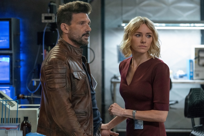 Frank Grillo and Naomi Watts in Boss Level