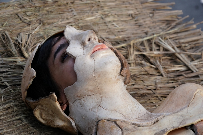Sofia Boutella in Prisoners Of The Ghostland broken mask