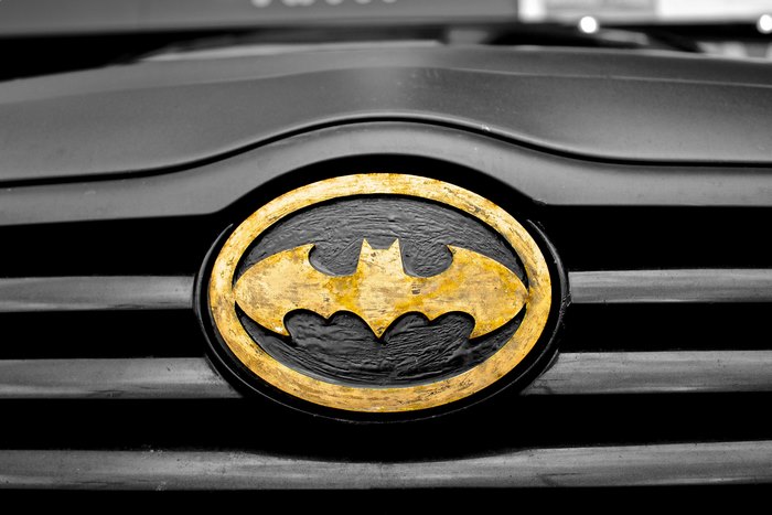 Golden Batman Logo on Batmobile Grille