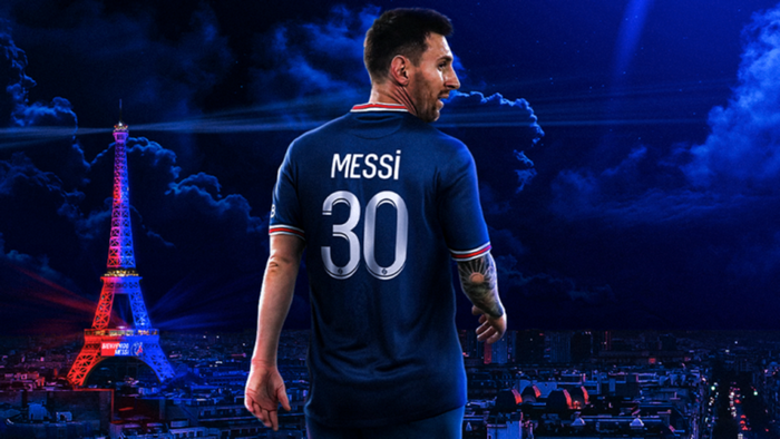 Lionel Messi in Paris Night Scene
