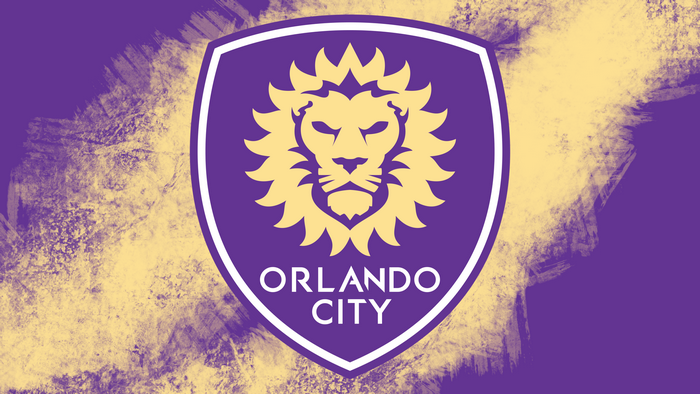 Orlando City SC Lion Logo on Purple and Gold Background
