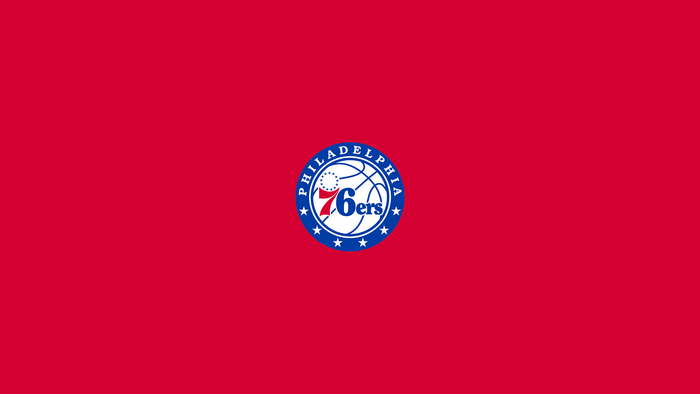 Philadelphia 76ers Logo on Red Background