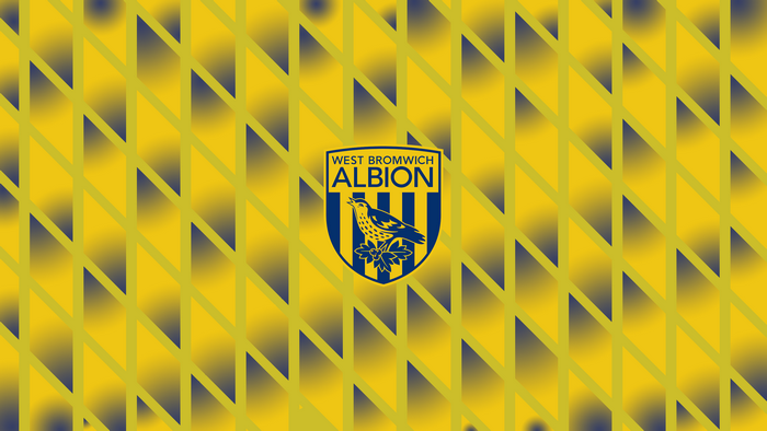 West Bromwich Albion F.C. Emblem on Yellow Blue Pattern
