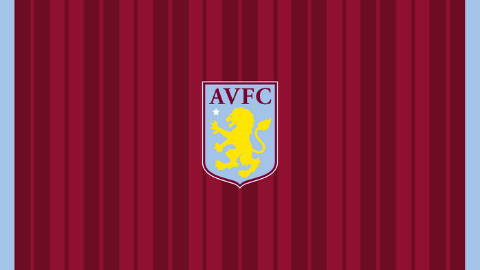 Aston Villa F.C. Logo on Claret and Blue Stripes